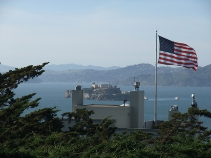 Blick auf Alcatraz vom Coit Tower