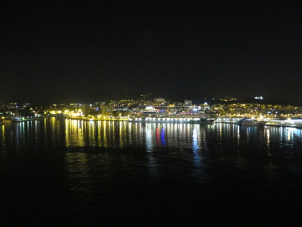 Aussicht auf Hafen Palma bei Nacht