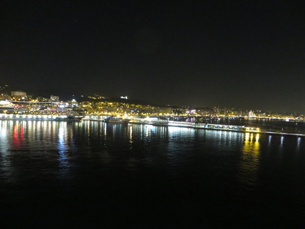 Aussicht auf Hafen Palma bei Nacht